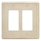 Questech Décor Double Rocker Light Switch Cover, 2-Gang Electrical Wall Plate, Double Switch Decorat