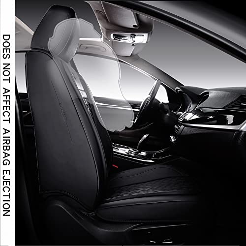 Leyjoin Faux Leather Full Coverage Car Seat Covers Universal Fit For 5 Passengers Cars Suvs Trucks With Waterproof Leatherette In Automotive Seat Cover Accessories (Black) #TOP1