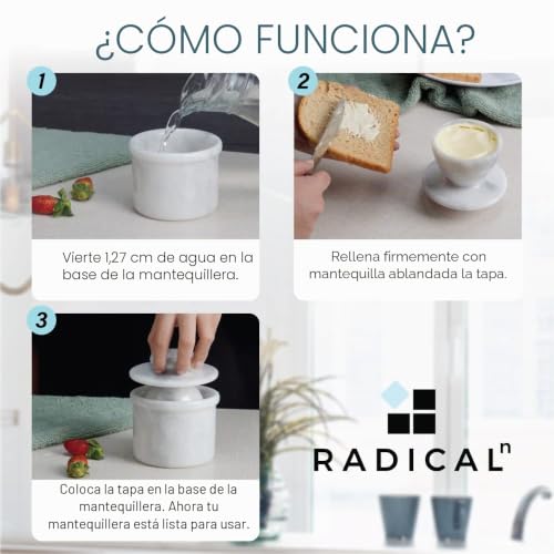 Miniatura 3 de Contenedor De Mantequilla Para Alimentos, Color Marrón, Hecho A Mano, De Mármol, Para Mantequilla Fría, No Plástico, Sin Acero, Estilo Francés, Tapa Profunda Oceánico, 4 Pulgadas