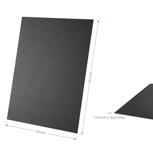 Image of KAITELA Black ABS Plastic Sheet 18 inch x 24 inch x 0.060 inch Moldable Flexible Thermoplastic Board 1 /16 inch Thick (1.5mm) for Craft Projects, Robotics Competitions - Textured & Smooth Surface, Pack of 2