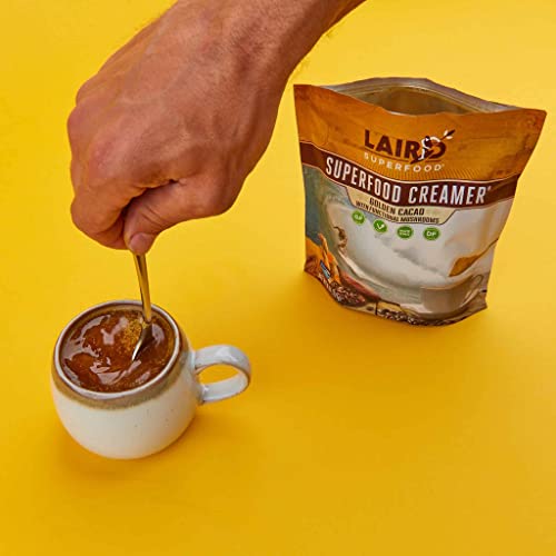 Image of Laird Superfood Non-Dairy Original Superfood Golden Cacao Coconut Powder Coffee Creamer with Functional Mushrooms, Maitake, Reishi, Gluten Free, Non-GMO, Vegan, 8 oz. Bag, Pack of 1