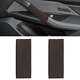 LHDOS 2 PCS Car Door Handle Glove, Anti-Scratch Car Inner Front Rear Door Pull Handle Cover, Car Interior Decoration Accessories, PU Leather Car Door Grip Protector for Car, Truck, SUV (Coffee)