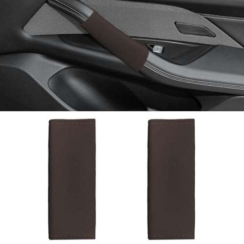 LHDOS 2PCS Car Grab Handle Cover, Anti-Scratch Auto Inner Front Rear Door Pull Handle Cover, PU Leather Door Grip Gloves Protector Auto Interior Decoration Accessories for Car, Truck, SUV (Coffee)