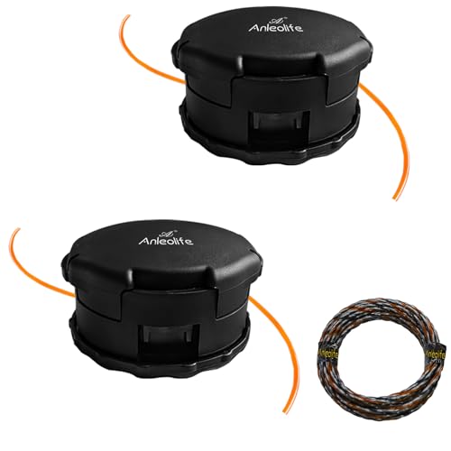 A ANLEOLIFE String Trimmer Head SRM-225 for Echo Eater Speed-Feed 400 SRM-230 SRM-210 SRM2100 SRM225 PAS210 PAS225 PAS230 PAS260 Fit Echo Straight Shaft SRM Model Trimmers(2 Pack)
