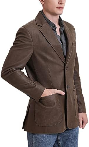 BGSD Men Luke 2-Button Distressed Cowhide Leather Blazer