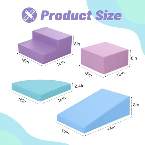 Image of TODIBY 6-Piece Foam Climbing Blocks for Toddlers: Colorful Climbing Gym PU Leather Baby Foam Building Blocks Indoor Toy