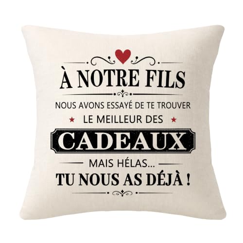 Bommex À Notre Fils Housses de Coussin Cadeau d'anniversaire ou de Noël