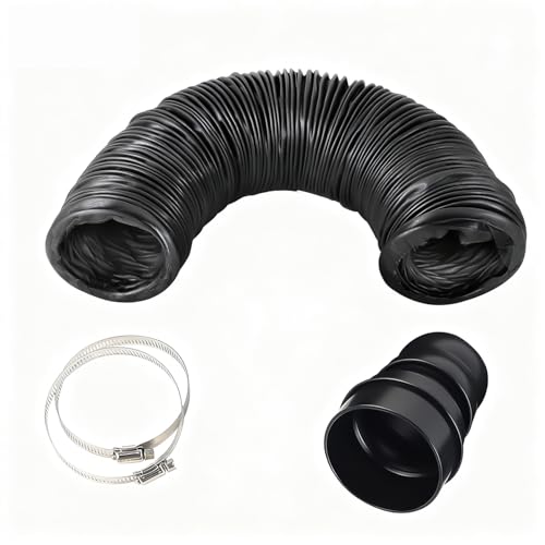 Image of FumeClear Duct Hose fume extractor retractable heat resistant duct hose, 78 inches long. (75mm Diameter) Suitable for laser engraving machine enclosures with connection ports of less than 75mm
