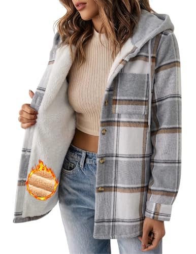Zeagoo Womens Hooded Flannel Shacket Outdoor Winter Coat - image 2