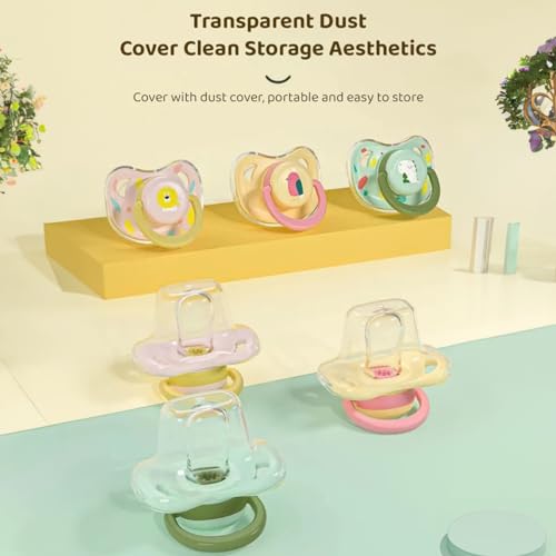 Image of StarAndDaisy Soft Silicone Baby Pacifiers with Unique Shape to Support Psychological Breathing, Teether & Pacifier for Newborns. (Green)