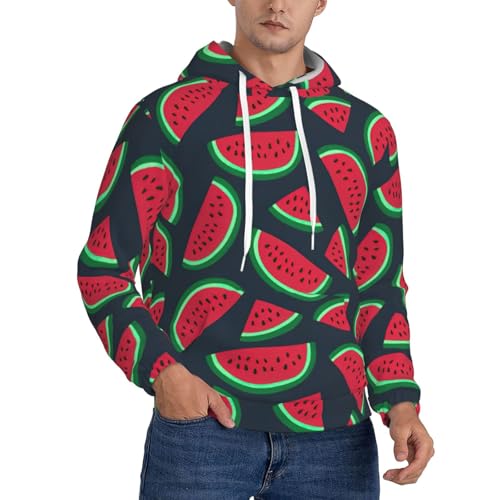 Sweat à capuche épais homme pastèque rouge idéal pour vos sorties urbaines