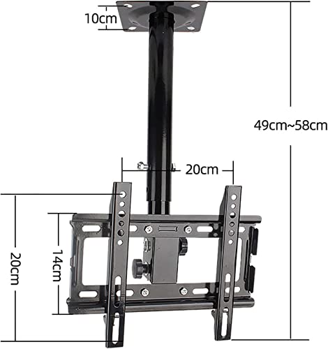 Support TV plafond pivotant 14-32 pouces noir réglable - 3