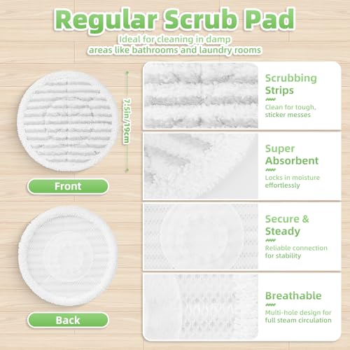 Image of 8 Pack Steam Mop Replacement Pads for Shark Steam & Scrub Mop S8201 S8001 S8002BRN S7001 S7201 S7000AMZ S7000 S7020, Dirt Grip Soft Scrub Washable Pads for All Sealed Hard Floors, Part XKITP7000