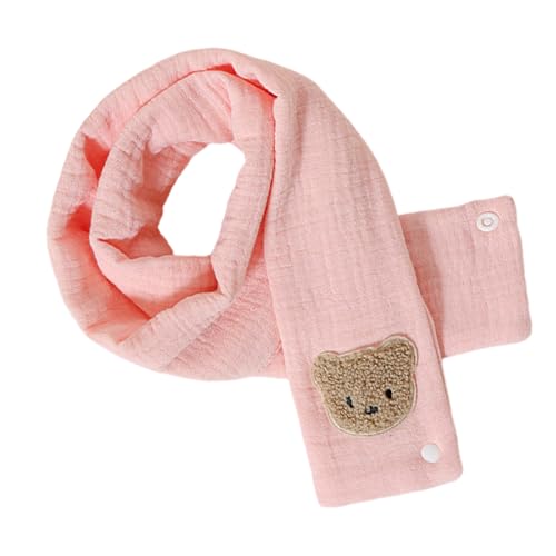 Baby Scarf Soft and Skin Friendly Bear Designed Cotton Neckerchief for Infants Toddler 0-3 Years Fall and Winter Wear