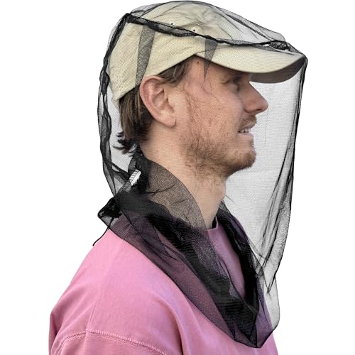 Mosquito Head Net for Insect, Fly & Bug Protection - Quality Mesh Netting for Travel, Camping, Gardening, Safari & Fishing - Fits All Type of Hats for Men & Women - Thumbnail 6