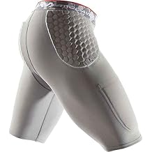 McDavid Mens Compression Shorts, Football Padded Shorts Girdle, 3 HEX Pads, Hips & Tailbone Protection w/ Cup Pocket