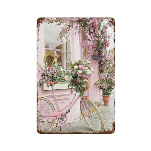Plaque en métal vélo fleur pour masquer les défauts d'un mur de bar