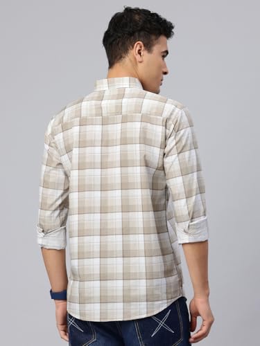 Image of Majestic Man Comfort Slim Fit Pure Cotton Checked Casual Shirt