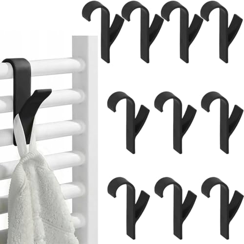 10 Ganchos Para Radiadores Toalleros, Ganchos Para Radiadores De Baño, Ganchos Negros Para Radiadores Toalleros, Ganchos Para Ropa, Ganchos De Baño Para La Mayoría De Radiadores Estándar