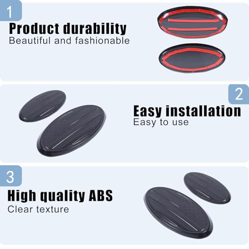 Image of Car Front Rear Emblems Trim Cover Compatible with Subaru Forester 2022-2024,ABS Car Front Rear Logo Trim Cover,Front Grille and Tailgate American Flag Decoration Emblems Accessories (2022-2024)