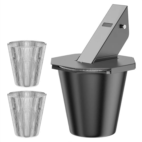 Cubo de grasa con tapa y silicona, bandeja de goteo de acero resistente con revestimiento resistente al calor, diseño de silicona a prueba de fugas, incluye 2 cubos de papel de aluminio, bandeja de