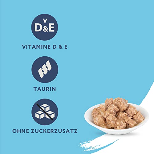 by Amazon Katzen Nassfutter Häppchen, Seelachs in Sauce, 415g, 1er-Pack