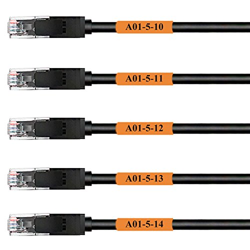Mr-Label Self-Laminating Wrap Around Cable Labels – Letter Sheet Laser Printer Only – For Wire Marking Identification (25 Sheets (800 Labels), Orange) #TOP19