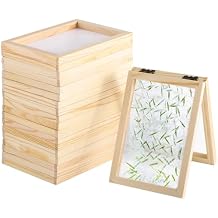 Homaisson 10 Pcs Paper Making Frame Kit - 5x7 Paper Making Screens Papermaking Frames Wooden Paper Making Mould Deckles with Mesh for DIY Paper Crafts,Handcraft Paper Making Kit