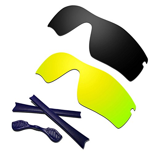 Verres polarisés or 24K de rechange avec caoutchouc bleu pour Radar Path