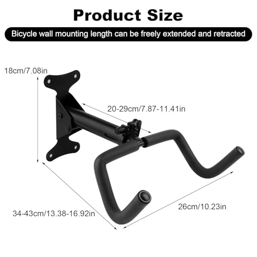 NVIYAM Fahrrad Wandhalterung Fahrradhalterung Wand 30kg Tragfähigkeit Ausziehbar 15cm Fahrradständer Garage Stabiles Robust und Stabil Fahrradhalter Wandhalterung Stasdock Fahrradaufhängung Wand
