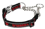 cocomall 引っ張ると首が締まるタイプ トレーニング犬首輪 TRUE LOVE専門販売店 犬の首輪 訓練用 中型、大型犬用 ペット用品 3M反射材料 ナイロン製 通気性 弾力性 ソフト おしゃれ 調節可能 簡単装着 (M, レッド＆ブラック)