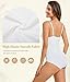Irisnaya Women's Plunge Deep V Neck Bodysuits with Built in Bra Sleeveless Double Lined Body Suits Tops