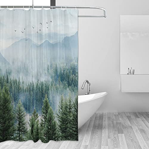 Sayiruld Forest Shower Curtains Nature Tree Bathroom Waterproof Decorate With Hooks 72X72In #TOP2