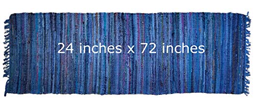 Sturbridge Country Rag Rug In Denim 24" X 72" #TOP1