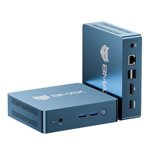 Bmax Mini PC B2 Power Intel 5205U 8GB DDR4 256GB M.2 NVMe SSD Support Expansion (64GB&4TB),HDMI 1.4&DP 1.2, USB3.2,4K Dual Display 2.4G/5G WiFi & BT5.0 Mini Desktop Computers for Home/Office/Design