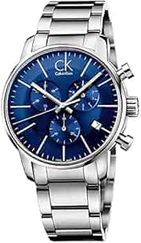   腕時計 K2G2114N Calvin Klein City Blue Dial Silver Steel Strap Watch for Men