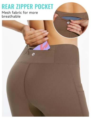 Image of baleaf Women's Fleece Lined Leggings Thermal Warm Winter Tights | 25 inch /27 inch, Water Resistant, Pockets, Running, Hiking, Yoga, Skiing, Travel, for Cold Weather, Leggings for Women