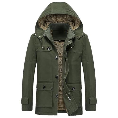 Parka d'hiver militaire contre le froid intense avec capuche et coton rembourré