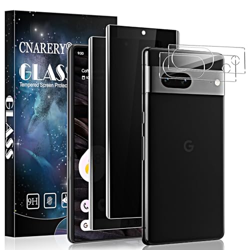Image of Cnarery 2+2 Pack Privacy Screen Protector for Google Pixel 7a, Anti-spy Tempered Glass Screen Protector and Camera Lens Protector [Don’t Support Fingerprint Unlock] 20260423
