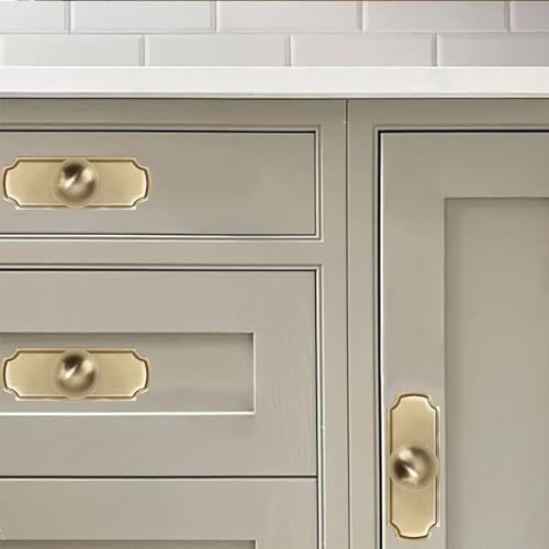 khtumeware 2-Pack Heavy Duty Solid Backplate for Cabinet Knobs Champagne Bronze Drawer Knobs with Backplate Suitable for Dresser and Kitchen Cabinet Hardware.