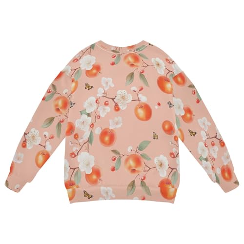 JUNZAN Cute Serviceberry Fruit Peach Little Kids Sweatshirt Hoodie Fleece Hoodie for Boys Camping 4T2