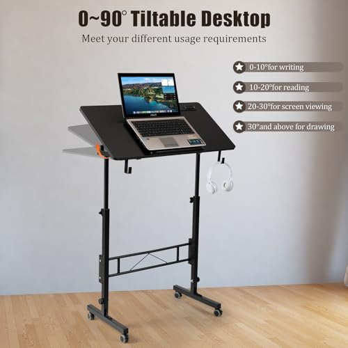 Image of SIDUCAL Standing Desk Height Adjustable with Tiltable Tabletop, Black