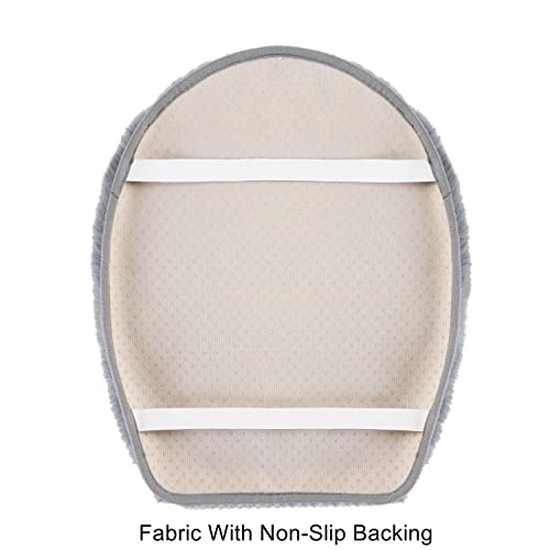 Senomor Toilet Lid Cover Soft Plush Bath Seat Washable Microfiber For Bathroom (Grey) #TOP3
