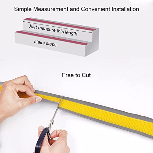 Image of Stair Tread Edge Protectors Adhesive Stair Strip Wide Side Design Non-Slip, Sunscreen, Waterproof, Antifreeze, Wear-Resistant L Shap - (Orange)