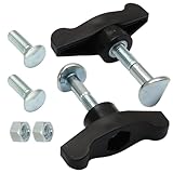 Jersvimc 2Pcs Lawn Mower Parts T Handle Nuts and Bolts - 4 Bolts, T-Handle Bolts Knobs Wing Nut Accessories for Lawn Sweeper Snow Blower