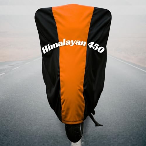 Image of Motorcycle Bike Body Cover for Outdoor Use - Heavy Fabric Water Resistant Two Wheeler Cover with UV, Dust & Rain Protection Compatible for Himalayan 450