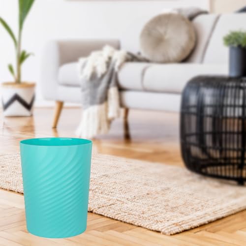 Image of UUJOLY Plastic Small Bathroom Trash Can Wastebasket Garbage Can, Light Blue
