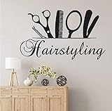 BooDecal Hair Salon Studio Bedroom Makeup Room Hairstyling Wall Decoration Decal Fashion Barber Cosmetic Wall Art Vinyl Sticker 28 Inches x 17 Inches