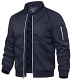 TACVASEN Bomber Jacket Men's Winter Warm Men's Softshell Lined Jackets Mens Windproof Fleece Jacket Fleece Jacket with Pockets Men