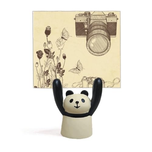 Support photo panda rose de style dessin animé pour décoration de bureau